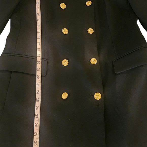 NWT Zara Black Double Breasted Blazer with Gold Buttons XL - Picture 5 of 5